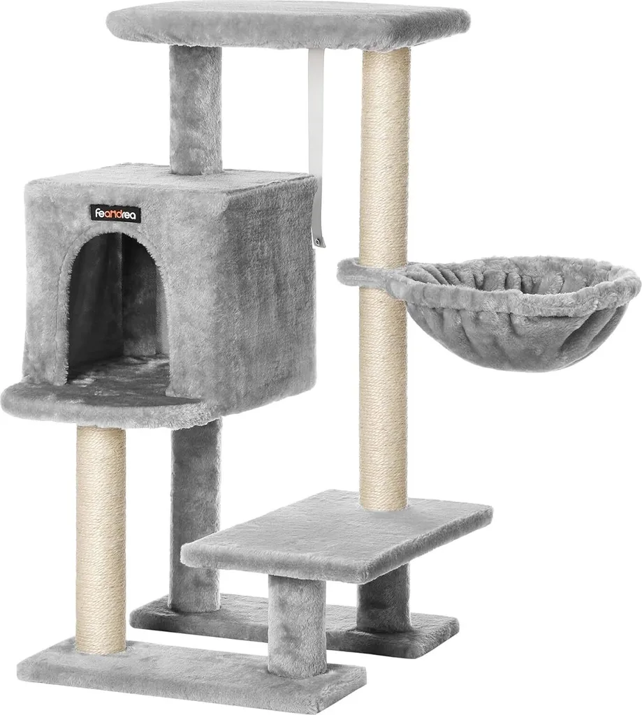 Albero Tiragraffi FEANDREA 84cm: Il Rifugio Accogliente Grigio Chiaro