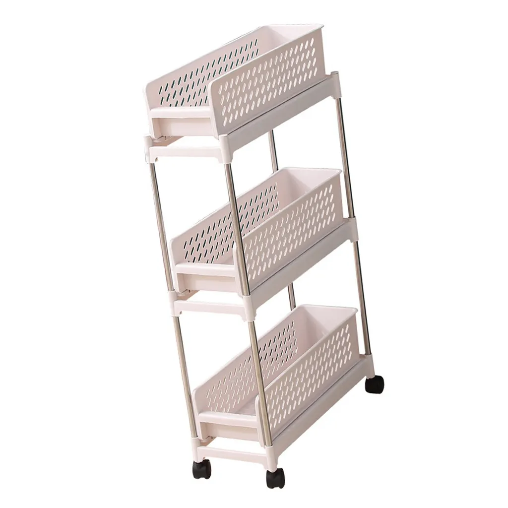Petit chariot d'organisation de rangement étroit pour salle de bain 3T