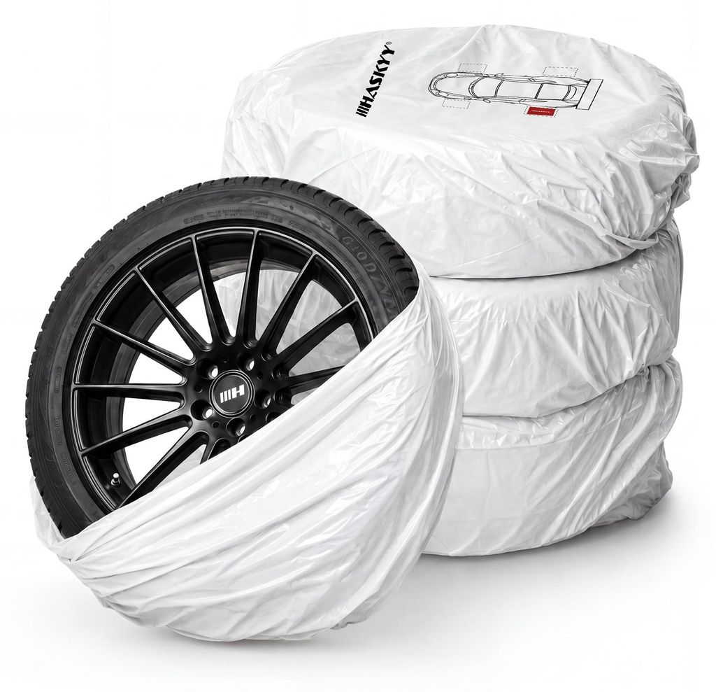 HASKYY 4 tlg. Reifentaschen Milky White 110x110cm Produktbild 