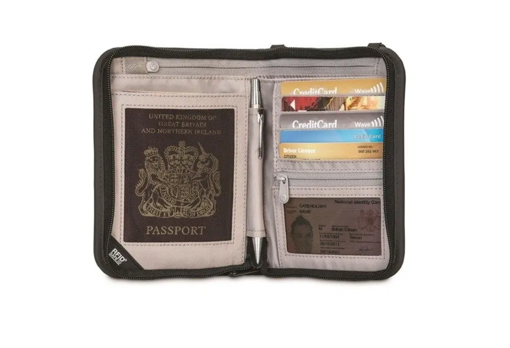 Organizer Pacsafe RFIDsafe V150 Nero: Sicurezza Essenziale per Documenti - 6