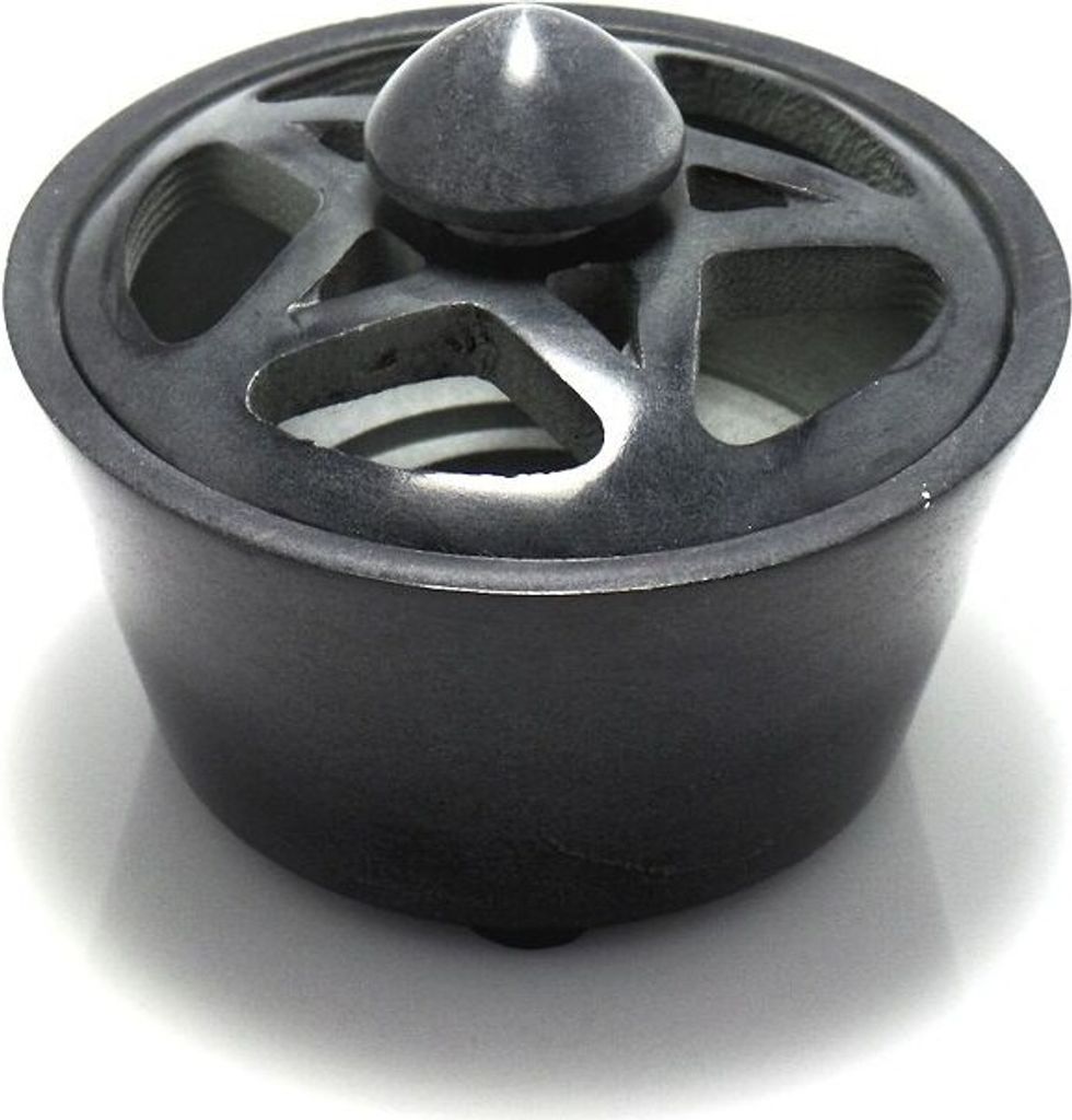 Räuchergefäß Speckstein mit Deckel - Pentagramm