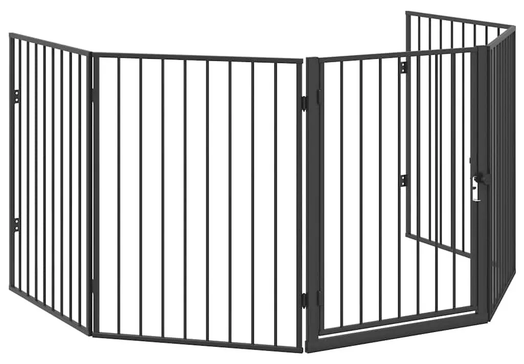 Empêchez vos animaux de se brûler : Grille de cheminée vidaXL noire