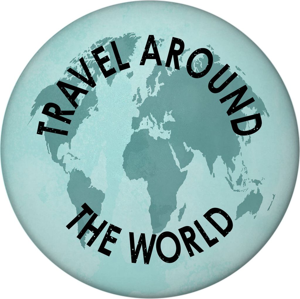 Travel around the World Weltkarte Magnet rund Produktbild 
