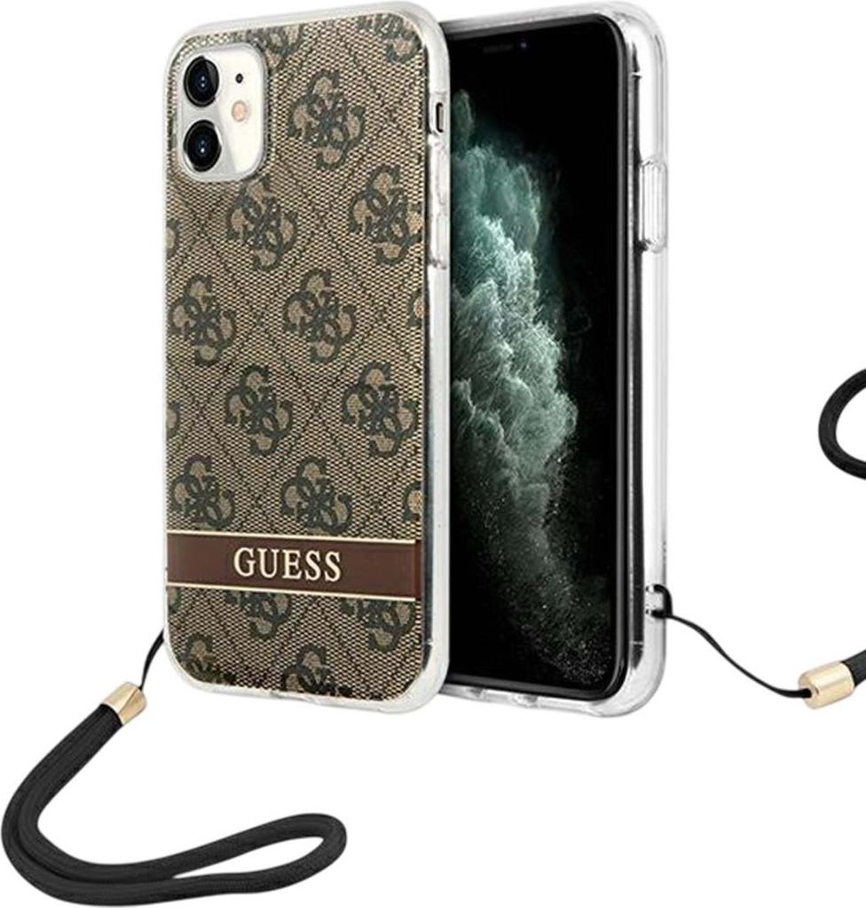 Guess Guohcn61H4Stw Hülle Für Iphone 11 - Braunes 4G-Druckband
