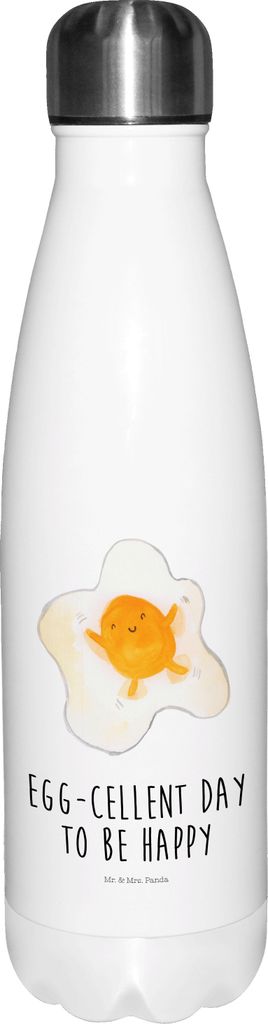 Mr. & Mrs. Panda Trinkflasche Spiegelei Ei - Weiß - Geschenk, Schön, Wasserflasche, thermosflaschen, Liebe, Tag, Thermos, Glücklich, Lustige Spr...