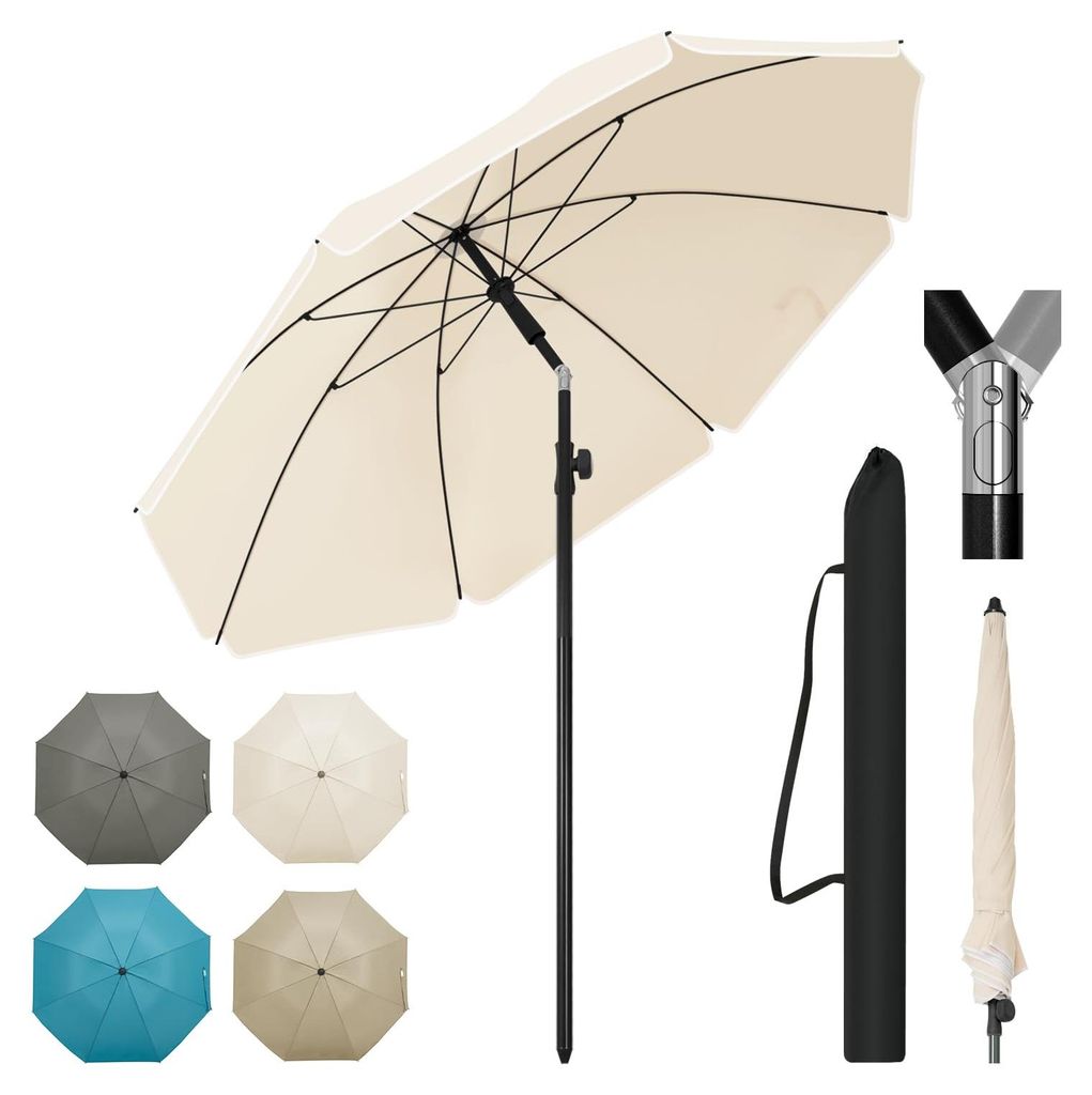 Parasol Ø 175 cm, parasol de balcon et de plage, résistant Image du produit 