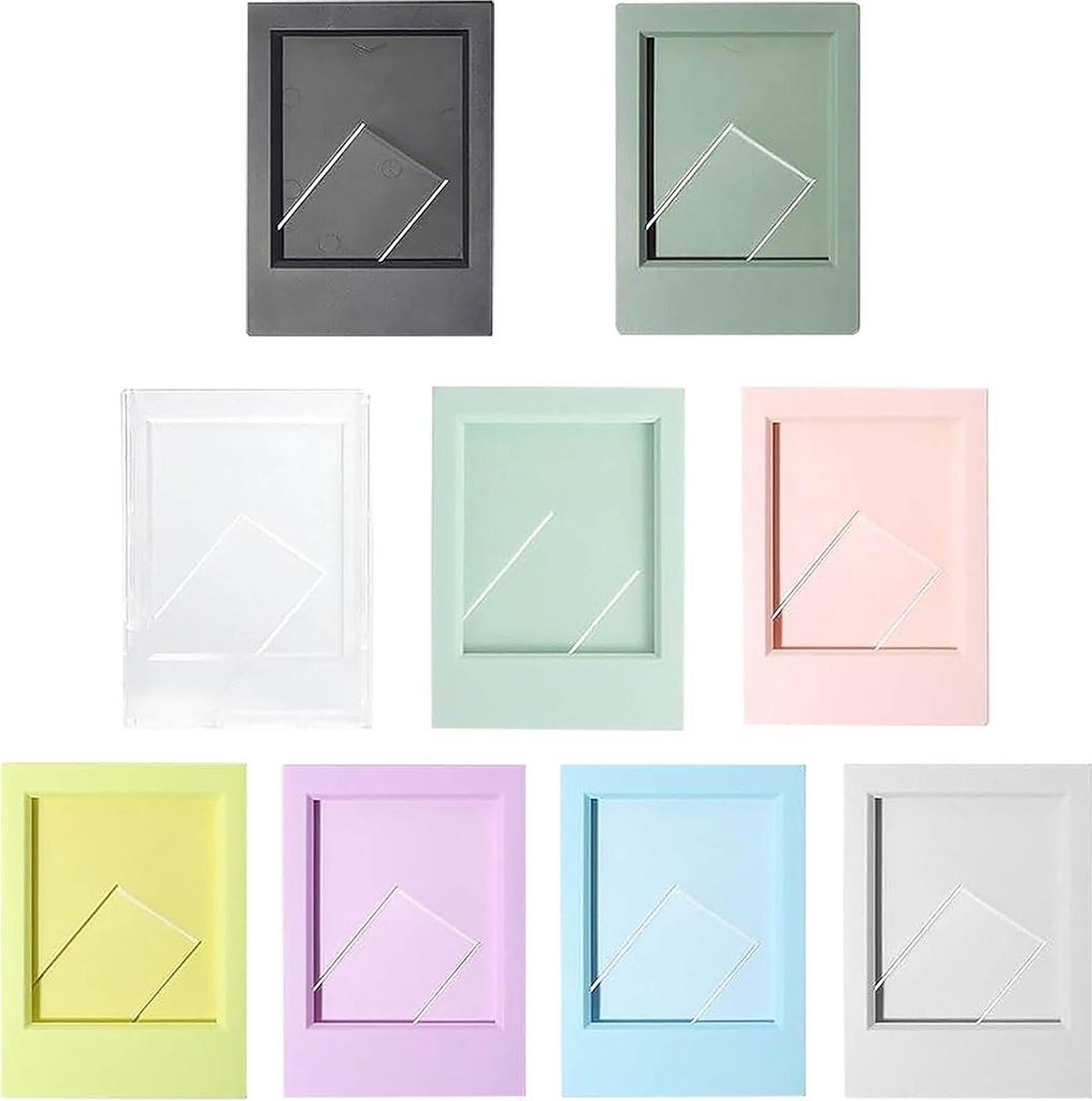 Allecto Premium - Mini Fotolijst 9 Stuks Bunte Fotolijsten 9.2 x 6 x 0.8 cm Kreative Mini Film 3 in Bunte Kleine Fotolijsten für Polaroid Fuji Ins...