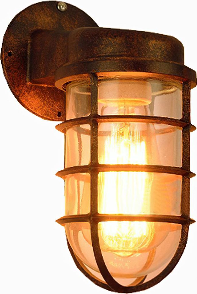Retro Wandleuchte Industriestil mit Metallkäfig, Vintage Innenleuchte, Wandlampe für Wohnzimmer & Flur, Leuchtmittel nicht enthalten