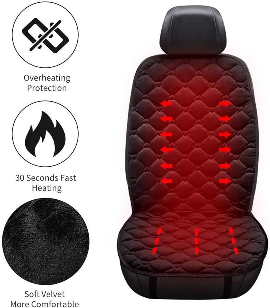 einfach zu verwenden Heizung Warmer Winter-Sitzkissen NewPointer tragbare 12 V beheizte Autositz-Kissen