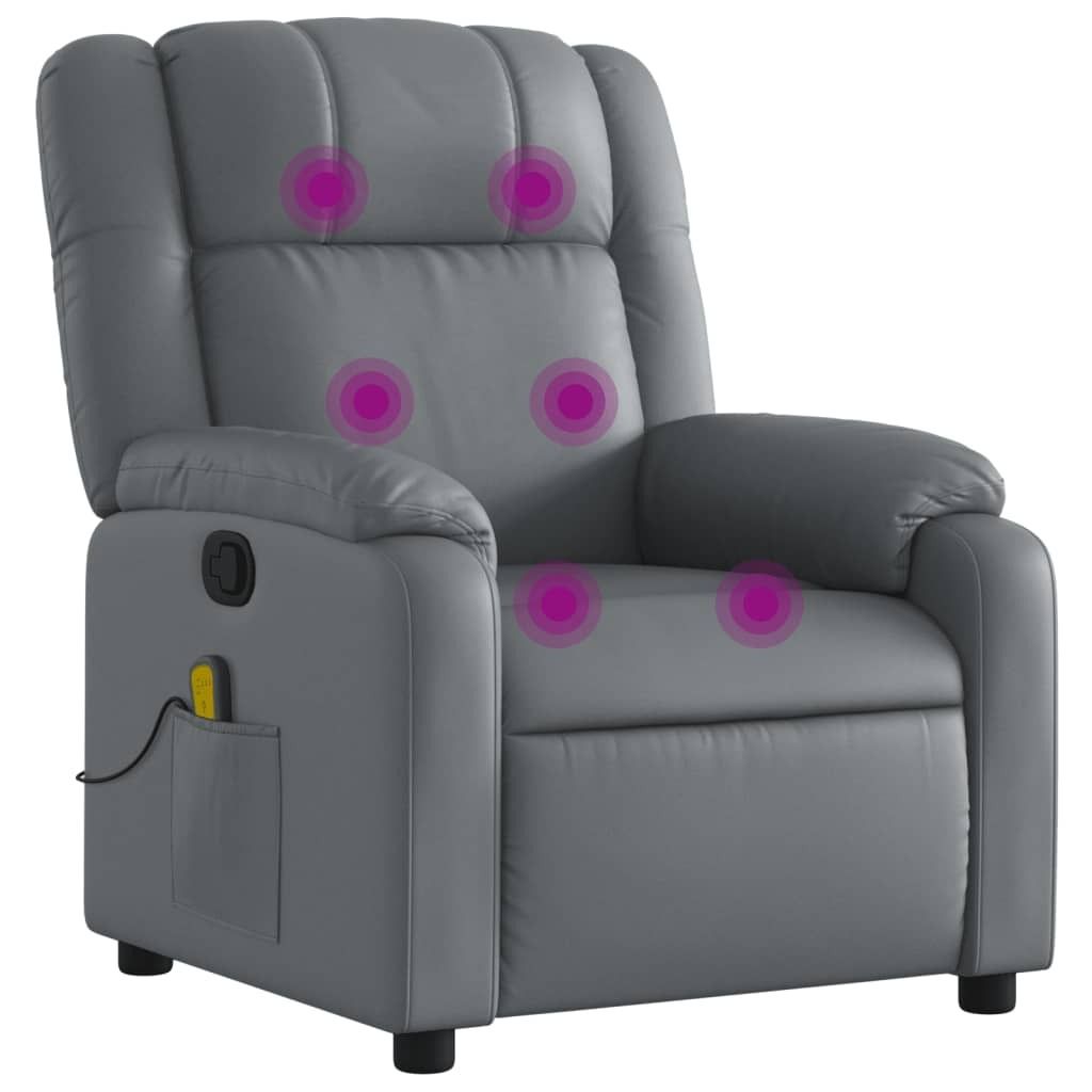 (Robust Möbel)Massagesessel - TV-Sessel - Einzelsofa elegantes Design - Grau Kunstleder - 77x95x99cm - Couchsessel DEMöbel333602