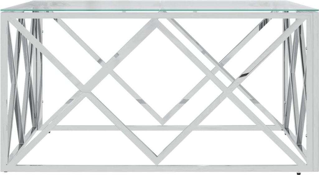 "im Sonderangebot"Couchtisch - CLORIS - Wohnzimmertisch - Robust und langlebig - 80x80x40 cm Edelstahl und Glas - DEMöbel4005711