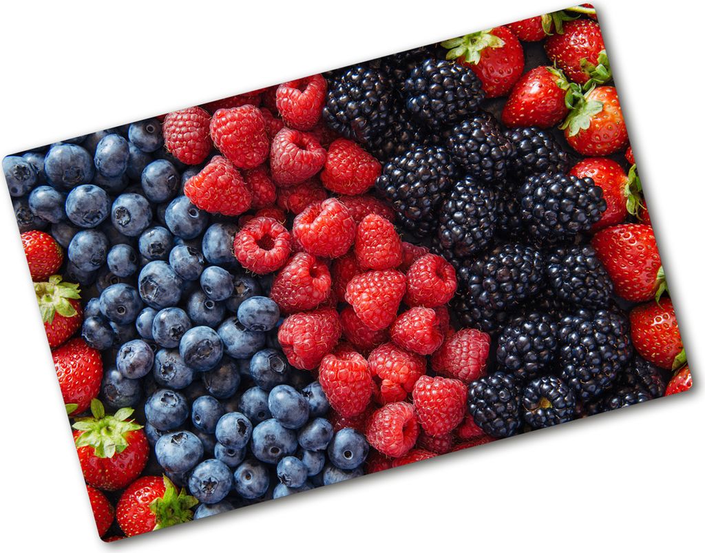 Tulup Glas Herdabdeckplatte - 80x52 cm - Glaskeramikkochfeld-Abdeckung Spritzschutz Glasabdeckplatte - Einteilig - Essen & Getränke - Waldfrüchte...