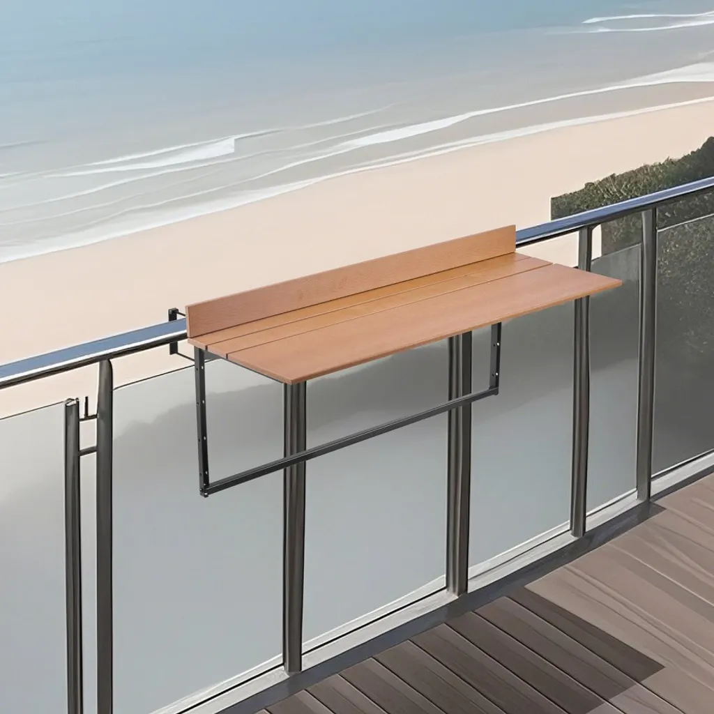 Table de balcon suspendue pliable 100x34cm résistante aux intempéries - 8
