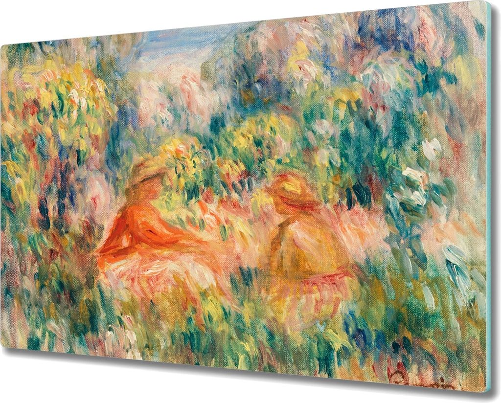 Coloray Hackbrett Herdabdeckplatte 80x52 cm Küchenbrett Kochplattenabdeckung Schneidebrett - Menschen Wiese