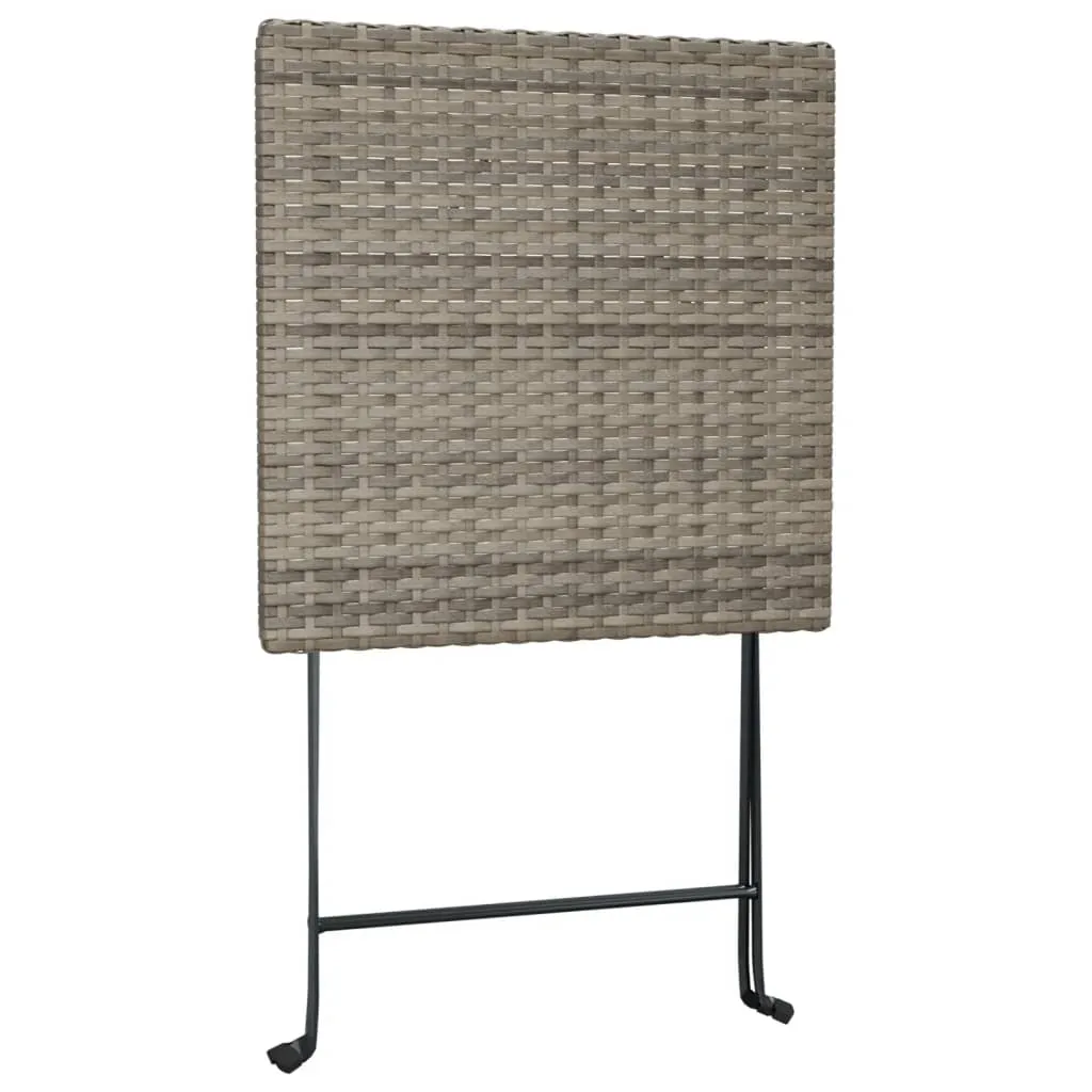 Ensemble Table et Chaises de Jardin pour Petit Espace Gris Pliable - 8