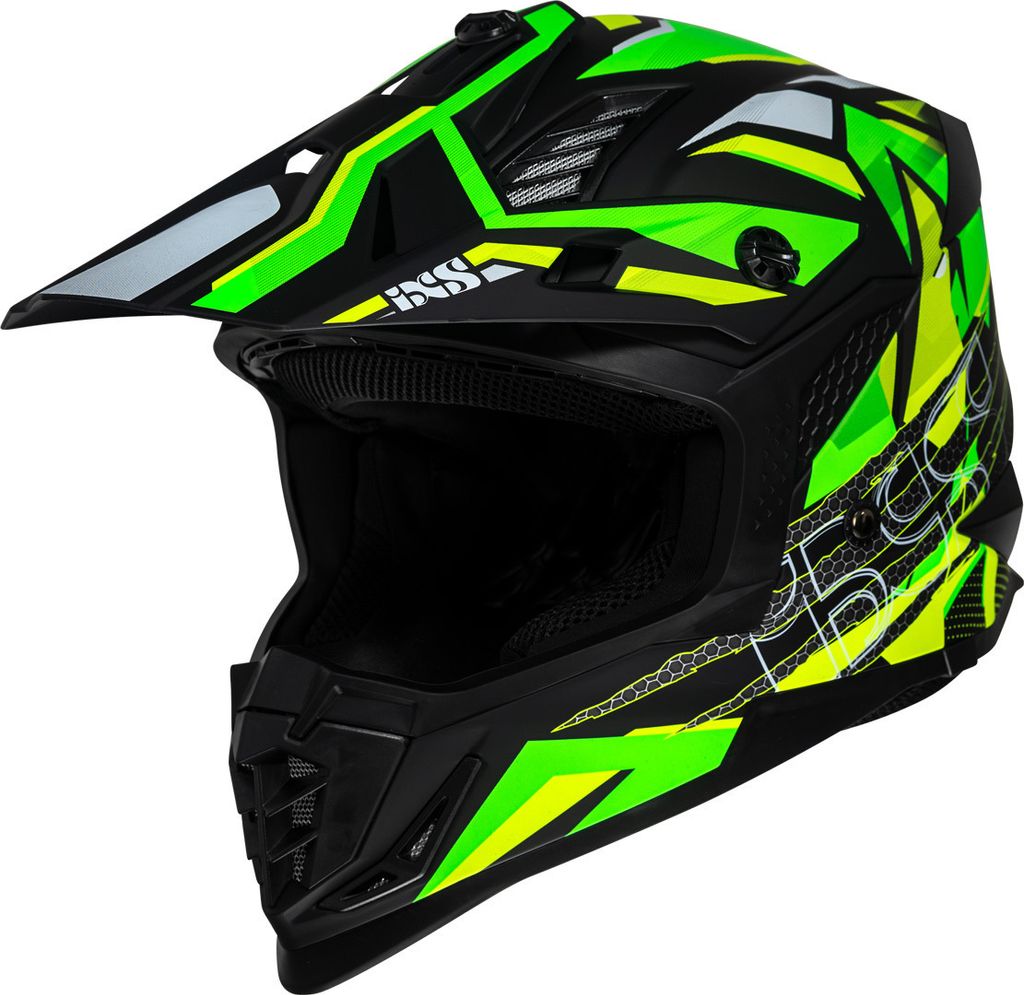 iXS casque de motocross iXS363 2.0 mat noir-jaune fluo-vert fluo S