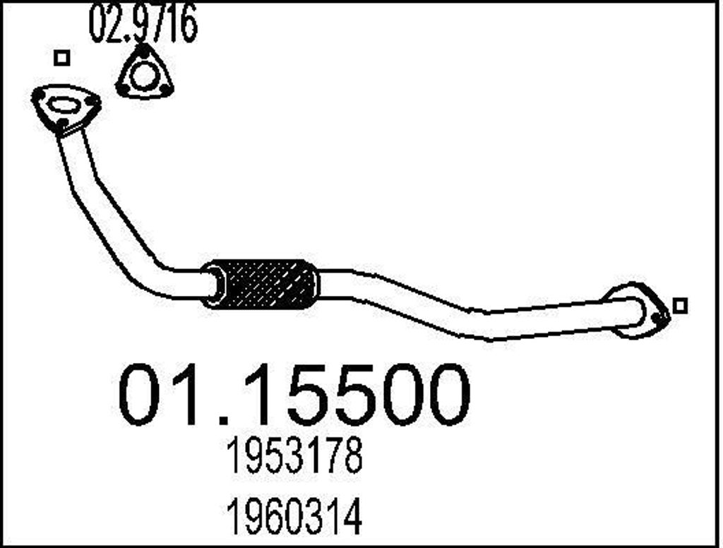 MTS Abgasrohr Auspuffrohr für FORD MAVERICK (UDS, UNS) Vorne 01.15500