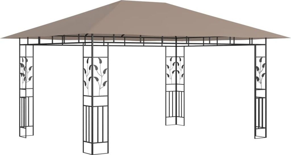vidaXL altán s moskytiérou 4x3x2,73 m taupe 180 g/m² Obrázek produktu 