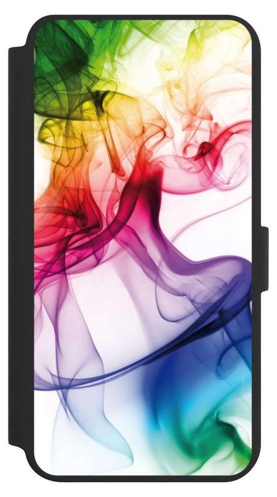 NIVOCASE Klapphülle für Samsung Galaxy S24+ Handyhülle aus Kunst Leder NIVOflip schwarz Farbe Regenbogen Wasser