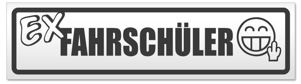 Kiwistar - Autoaufkleber - Dunkelgrau - 45 x 12 cm - E x Fahrschüler - Hinweis Aufkleber Sticker für Auto, Kfz, Fahrrad, PKW, LKW