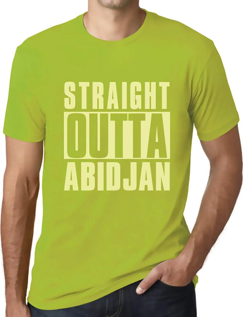 Herren Grafik T-Shirt Direkt aus Abidjan – Straight Outta Abidjan – Öko-Verantwortlich Vintage Jahrgang Kurzarm Lustige Druck Geburtstag Gesch...