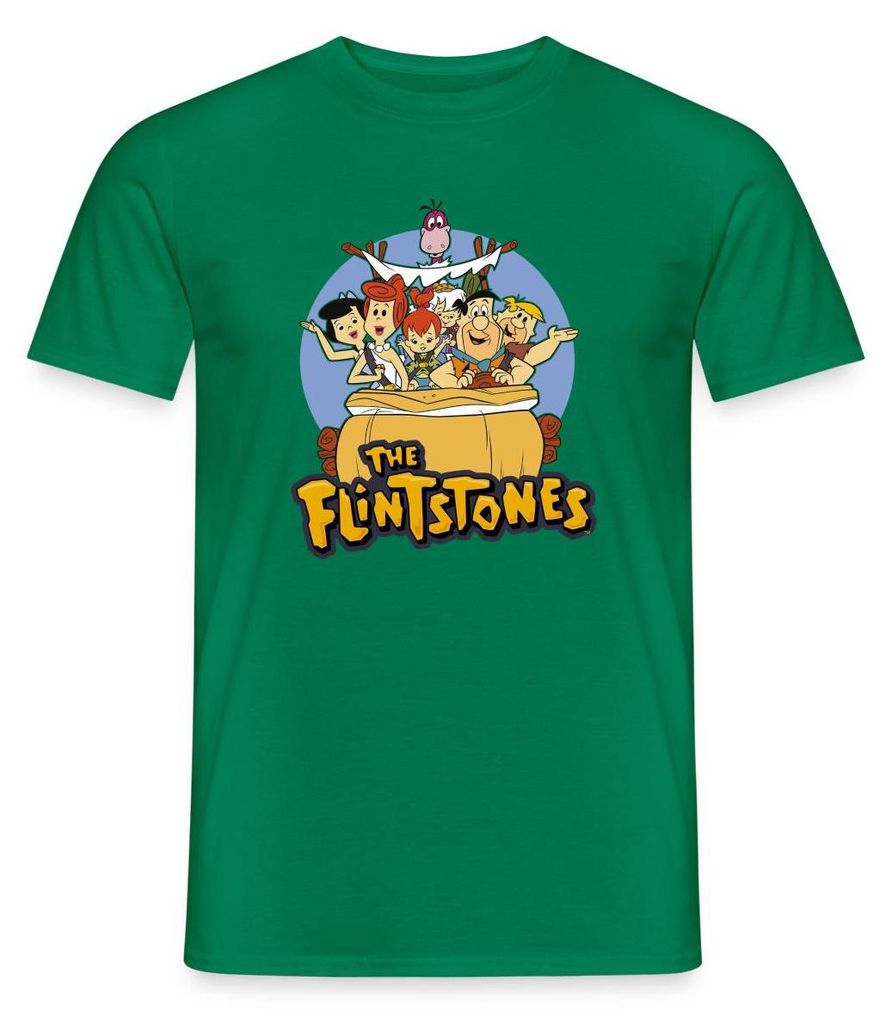 Spreadshirt The Flintstones Charaktere Zusammen Im Auto Männer T-Shirt, M, Kelly Green