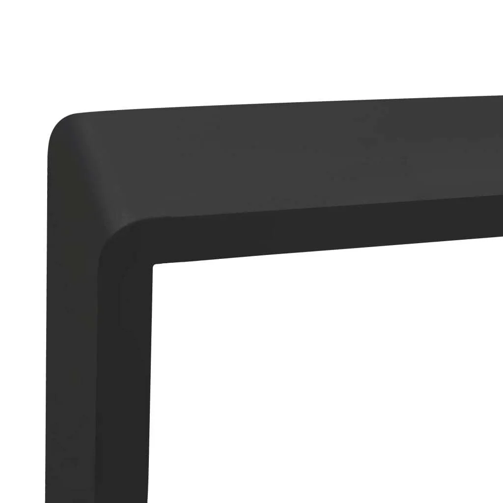 Set de 3 étagères murales en MDF noir forme cube fixation invisible - 10