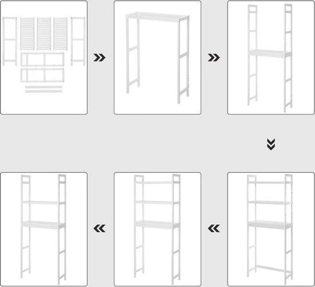 Armoire de salle de bains au-dessus de la machine à laver en métal blanc