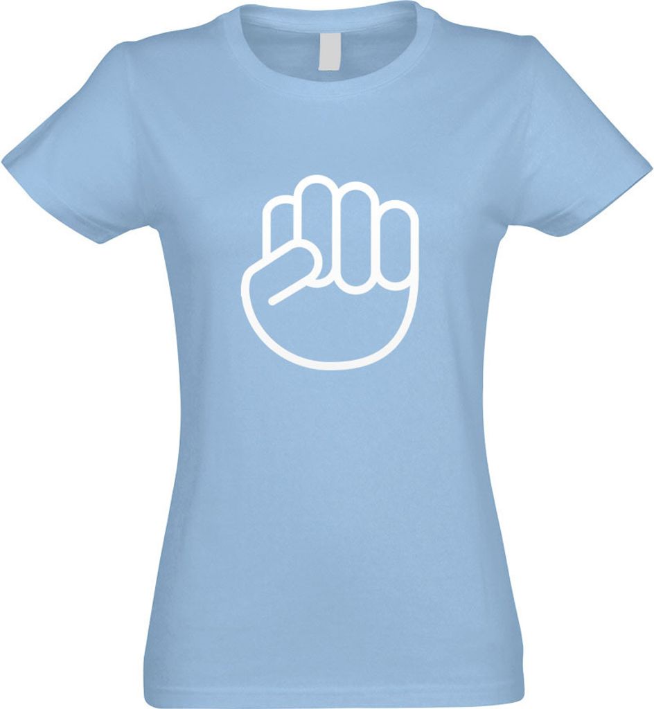Kiwistar - T-Shirt tailliert - Damen - himmelblau - The Shocker Fist - mit Motiv Bedruckt - Funshirt Design - Sport - Freizeit - Damen - S