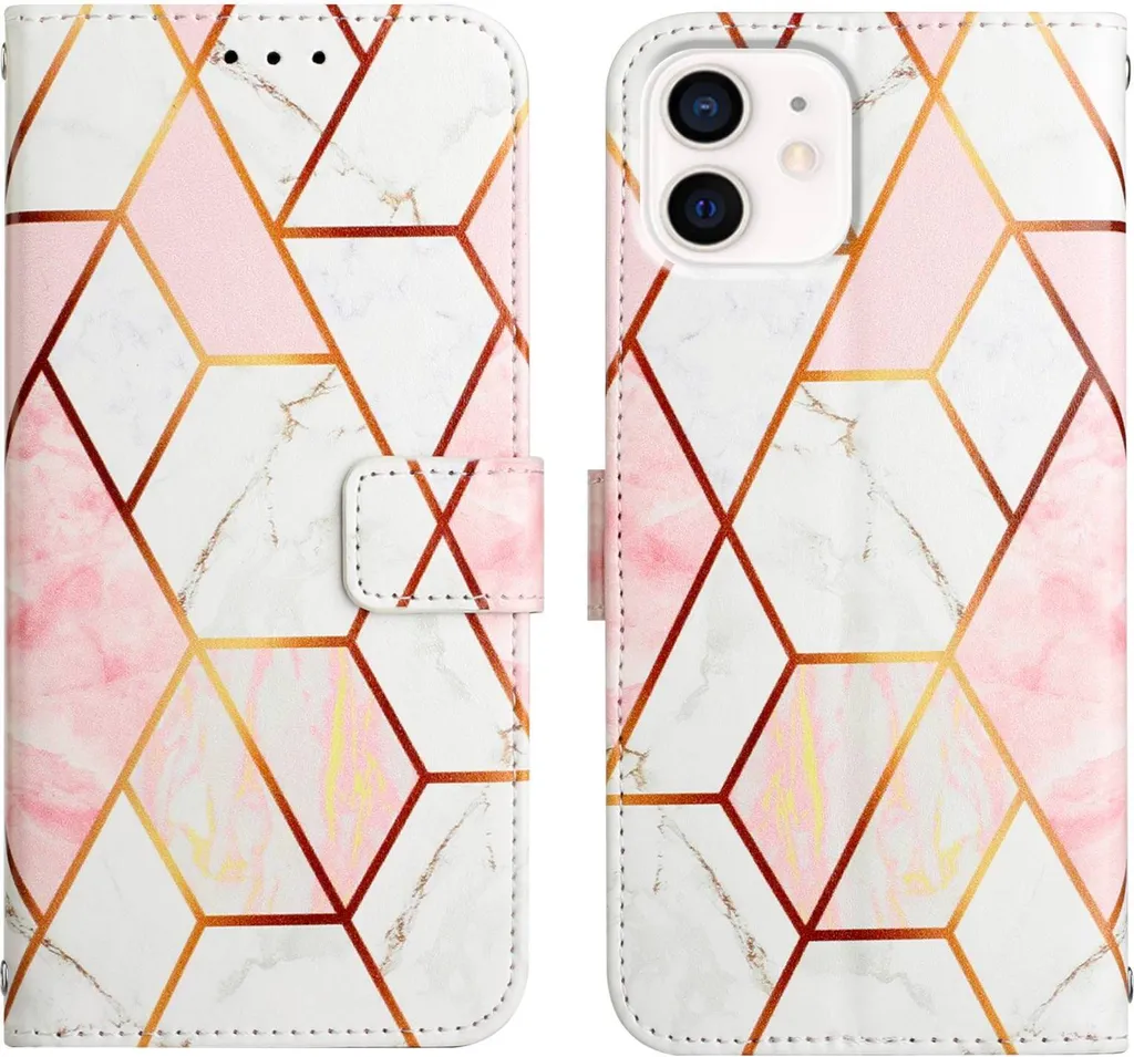 Offerta Custodia iPhone 12 Mini Marmo Oro Rosa | Portafoglio & Stand