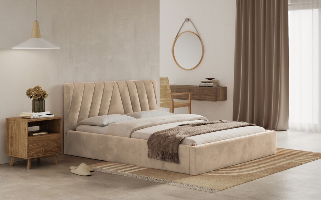 Postel ORLI 180x200 béžová s úložným prostorem Obrázek produktu 