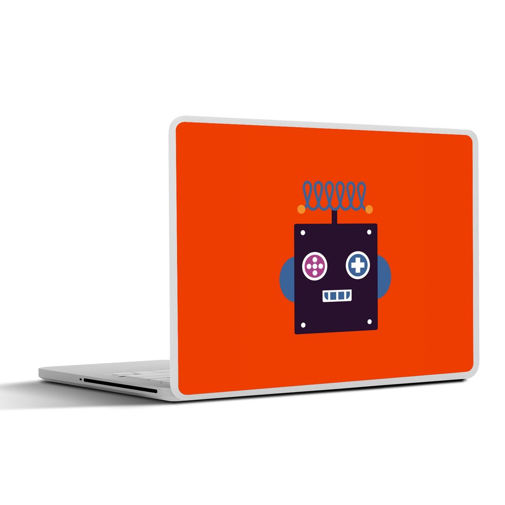 MuchoWow Laptop Aufkleber Sticker Cover Roboter - Rot - Gesicht - Formen - Jungen - Kinder 30x22 cm - Laptop-Sticker