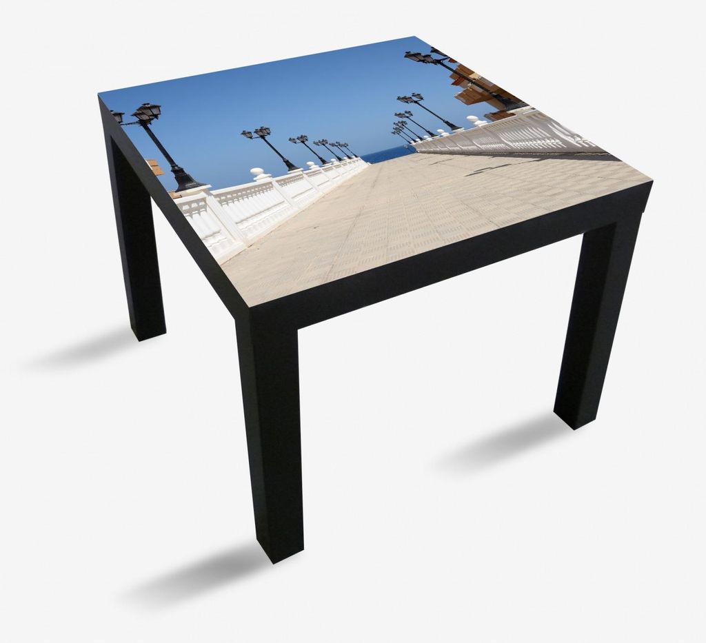 Wallario Möbeldesign / Aufkleber, geeignet für Ikea Lack Tisch - Promenade mit Blick aufs Meer in 55 x 55 cm