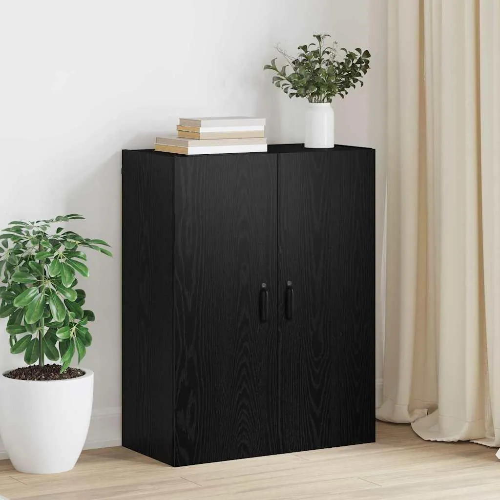 Armadietto a muro con cassetto Rovere nero 102 x 30 x 20 cm 862777