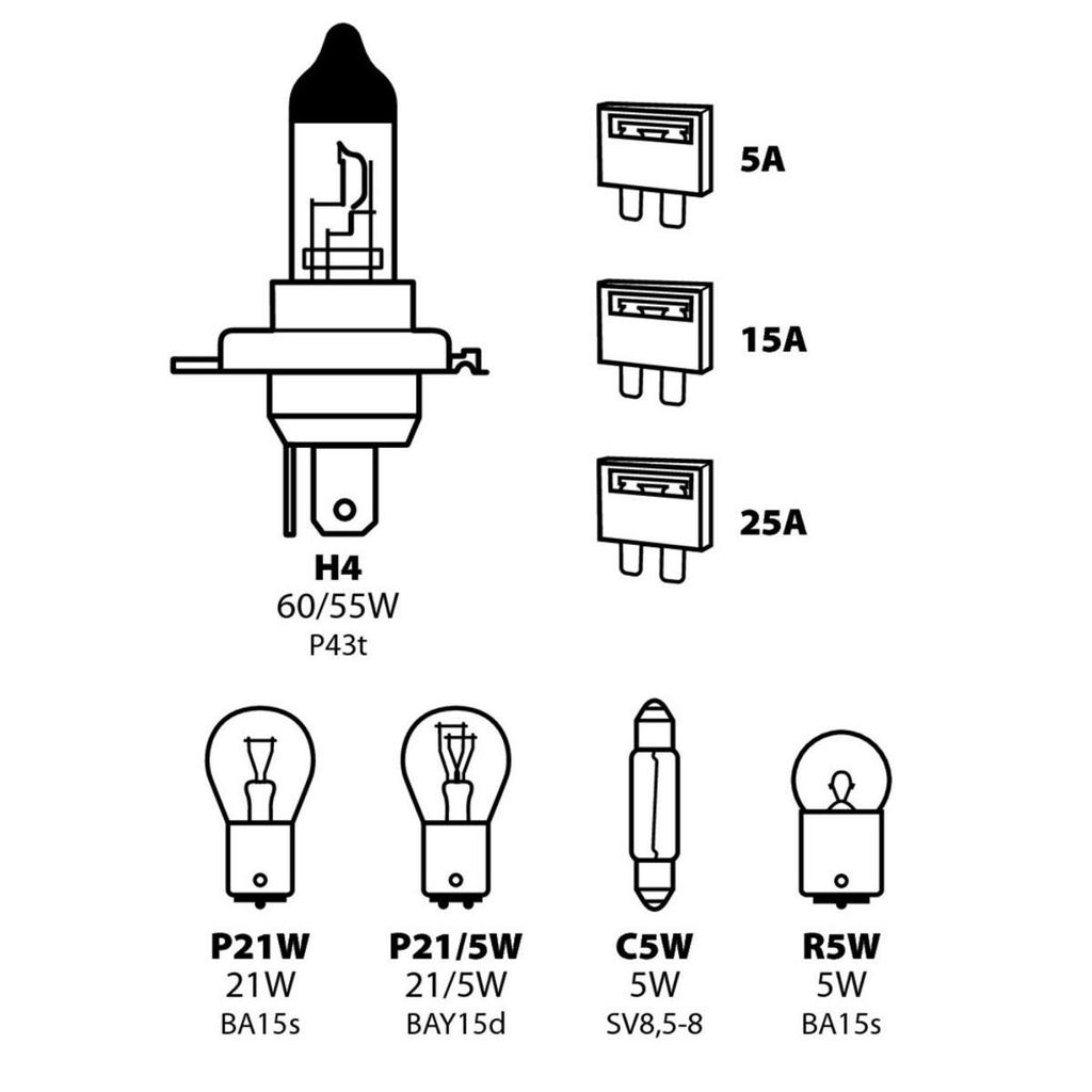 Lampa Kit Ersatzlampen 8 St., Halogen H4 - 12V