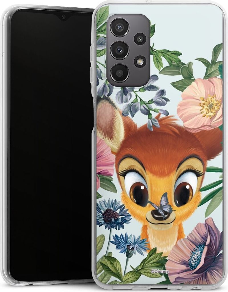 DeinDesign Handyhülle für Samsung Galaxy A23 5G Silikon Hülle Case Smartphone Schutzhülle Bambi Blumen Disney