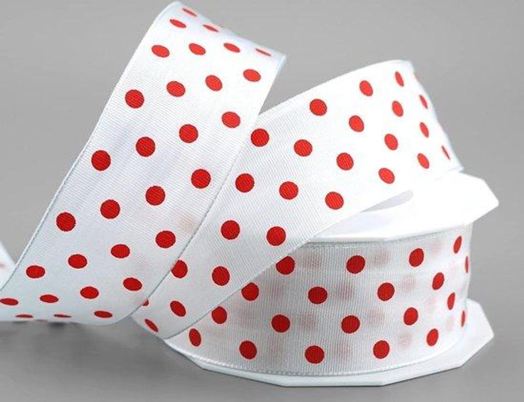 Kunststoffband mit Draht, gestreift, Polka-Dot-Muster, 20 Meter x 40 mm, Geschenkband, Taftband, buntes Lint für Ostern, Weihnachten, Kindergeburt...