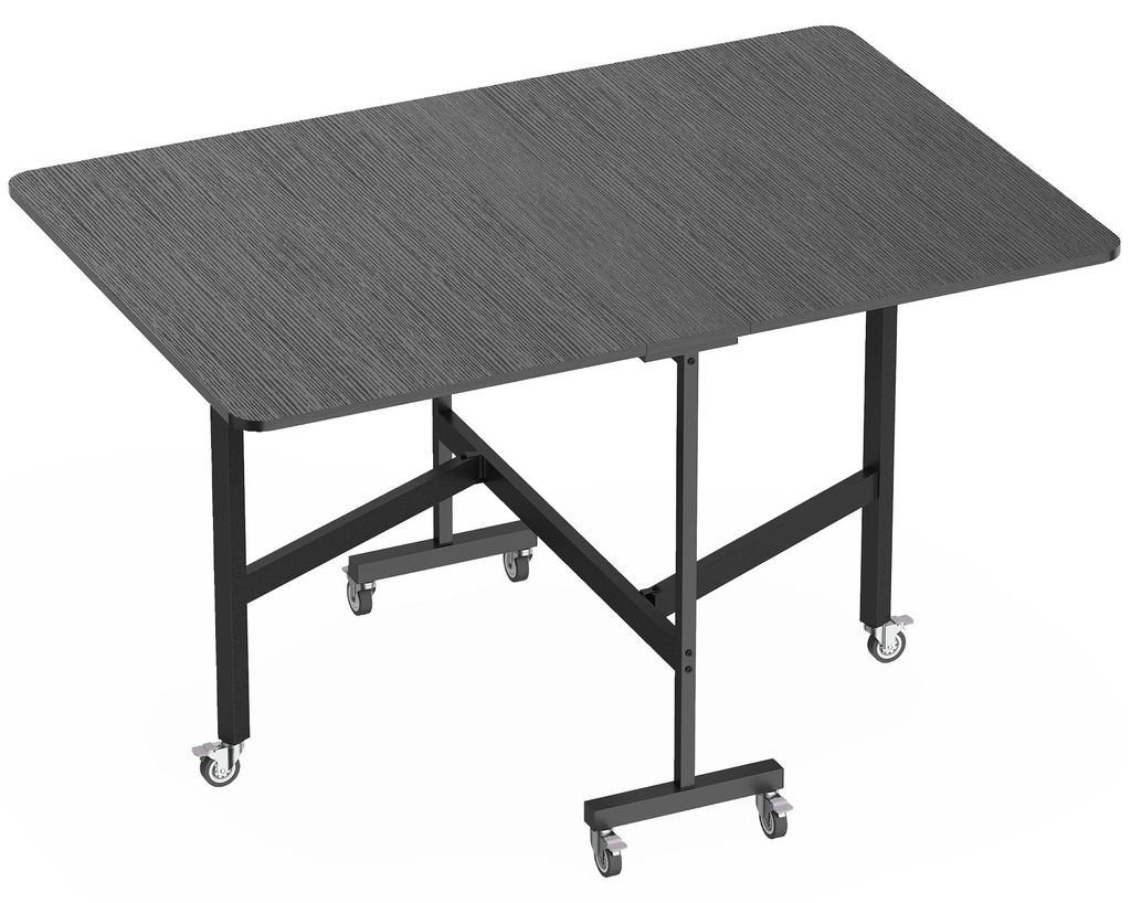 Esstisch Klappbar Küchentisch für 4-6 Personen mit 6 Rollen Mobiler Klapptisch für Kleine Räume 120x80x73 cm Schwarz
