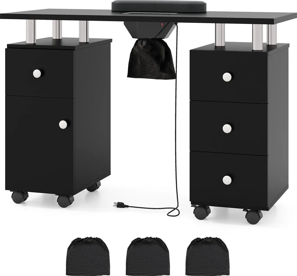 Bureau de manucure professionnel avec collecteur de poussière et confort