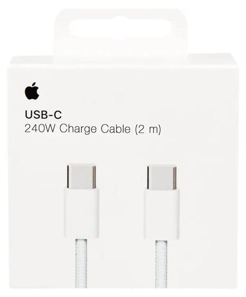 Apple 240W USB-C auf USB-C Ladekabel 2m Textilgewebe Weiß Produktbild 