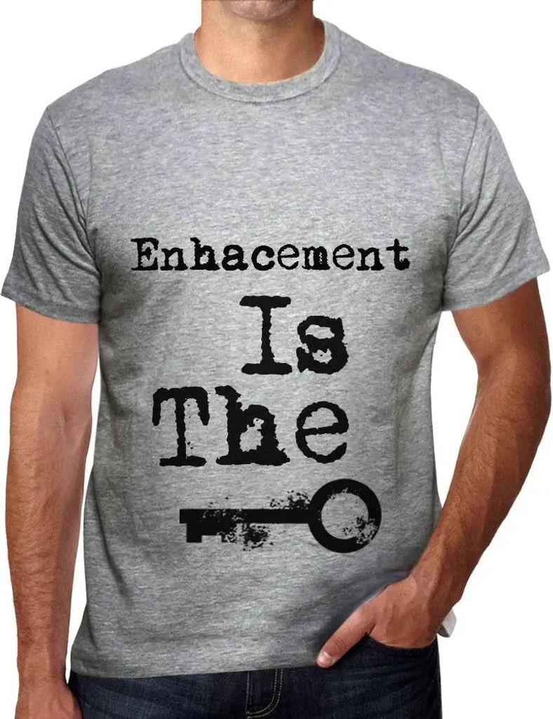 Herren Grafik T-Shirt Verstärkung ist der Schlüssel – Enhacement Is The Key – Öko-Verantwortlich Vintage Jahrgang Kurzarm Lustige Druck Gebu...