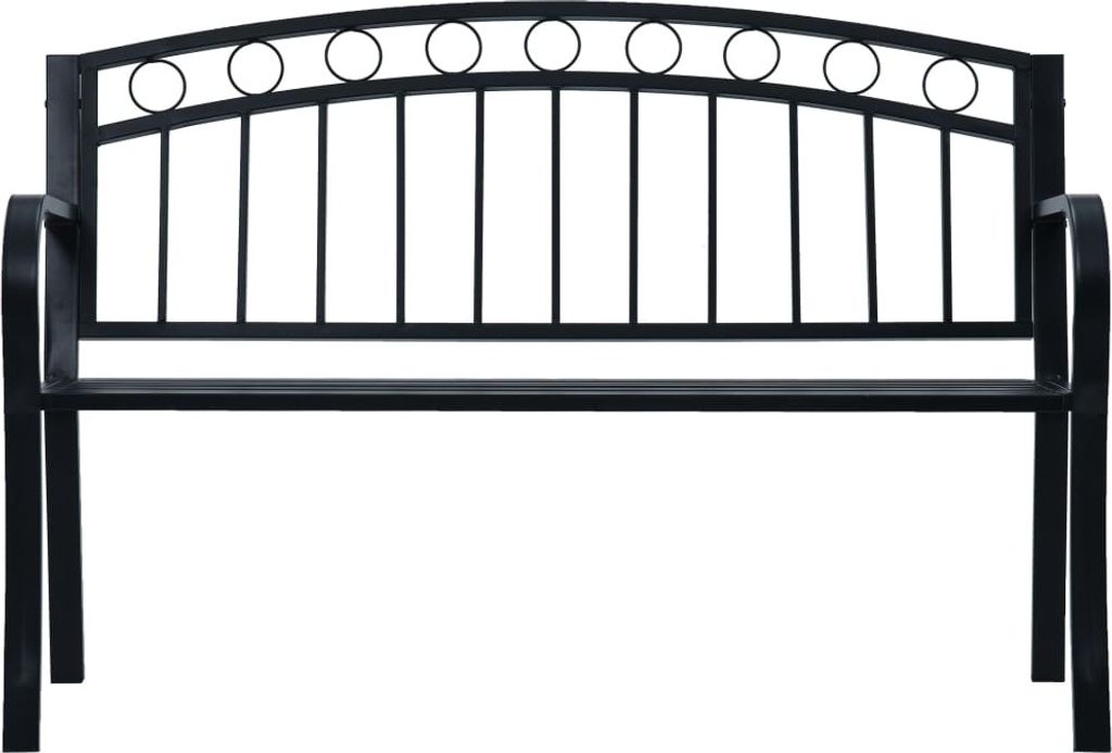 Panchina da giardino 125 cm in acciaio nero Immagine del prodotto 