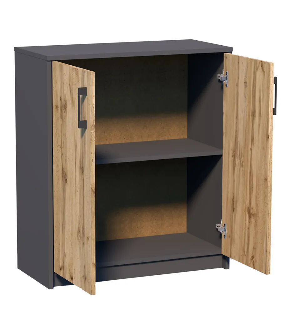 Mobile Credenza IBOJA Grafite e Rovere: Arredo Interni Moderno - 2