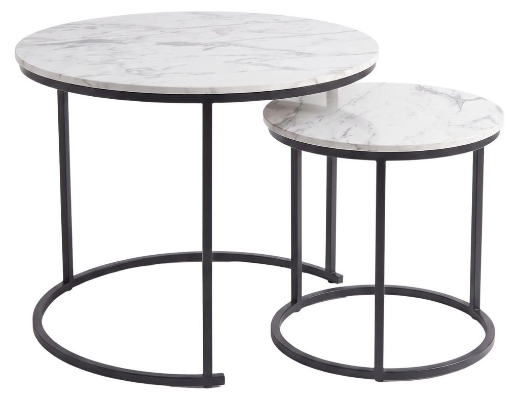 Zestaw 2 stolików kawowych okrągłych, Ø 60 cm x 50 cm Zdjęcie produktu 