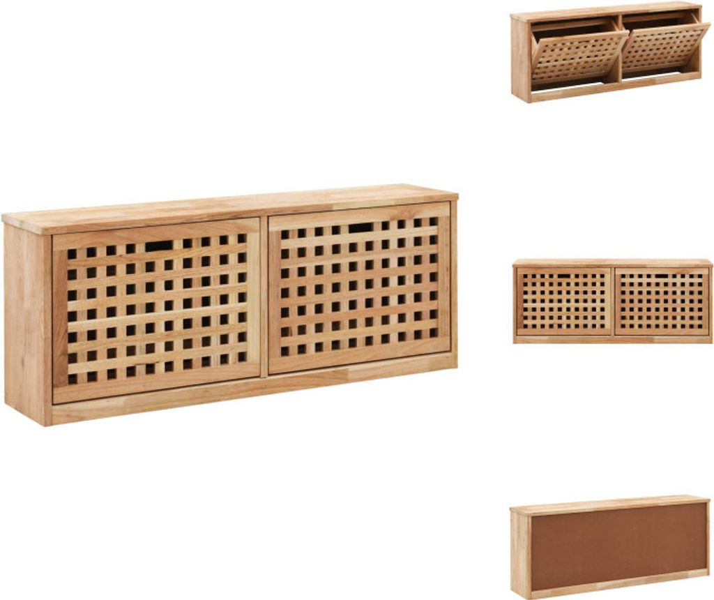 vidaXL Lavice na boty 94 x 20 x 38 cm z ořechového masivu - Obrázek produktu 
