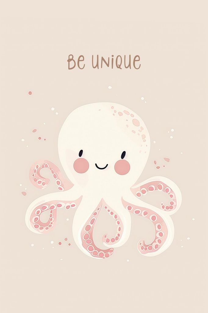 Plakat 40x60cm Muster für Kinder, Mädchen und Jungen - Oktopus