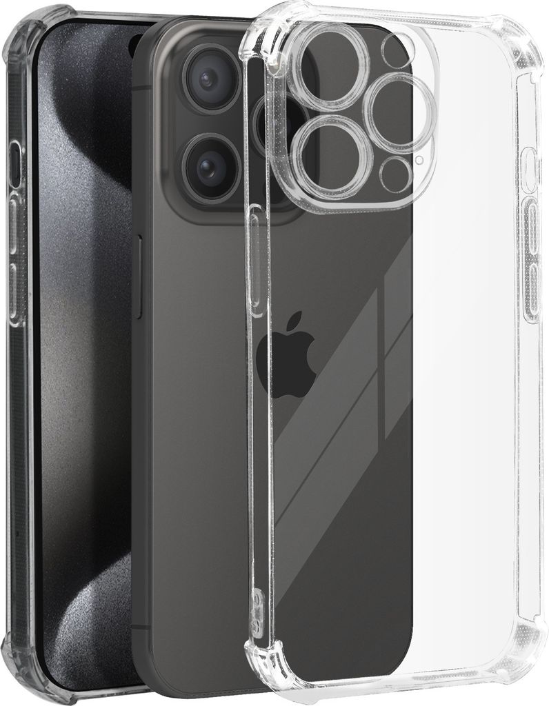 Avizar, Bumper-Hülle für Apple iPhone 15 Pro Max stoßfeste Ecken, Transparent