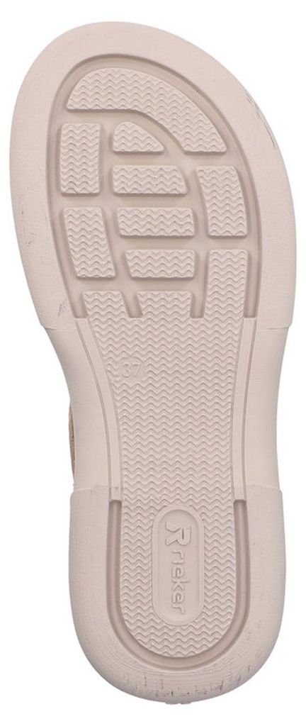 Rieker Damen Sandale mit Plateau und gekreuzten Riemchen V3063, Größe:39 EU, Farbe:Beige