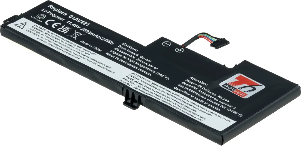 Batteria T6 Power per Lenovo ThinkPad T480, Li-Poly, 11,46 V, 2095 mAh (24 Wh), nero
