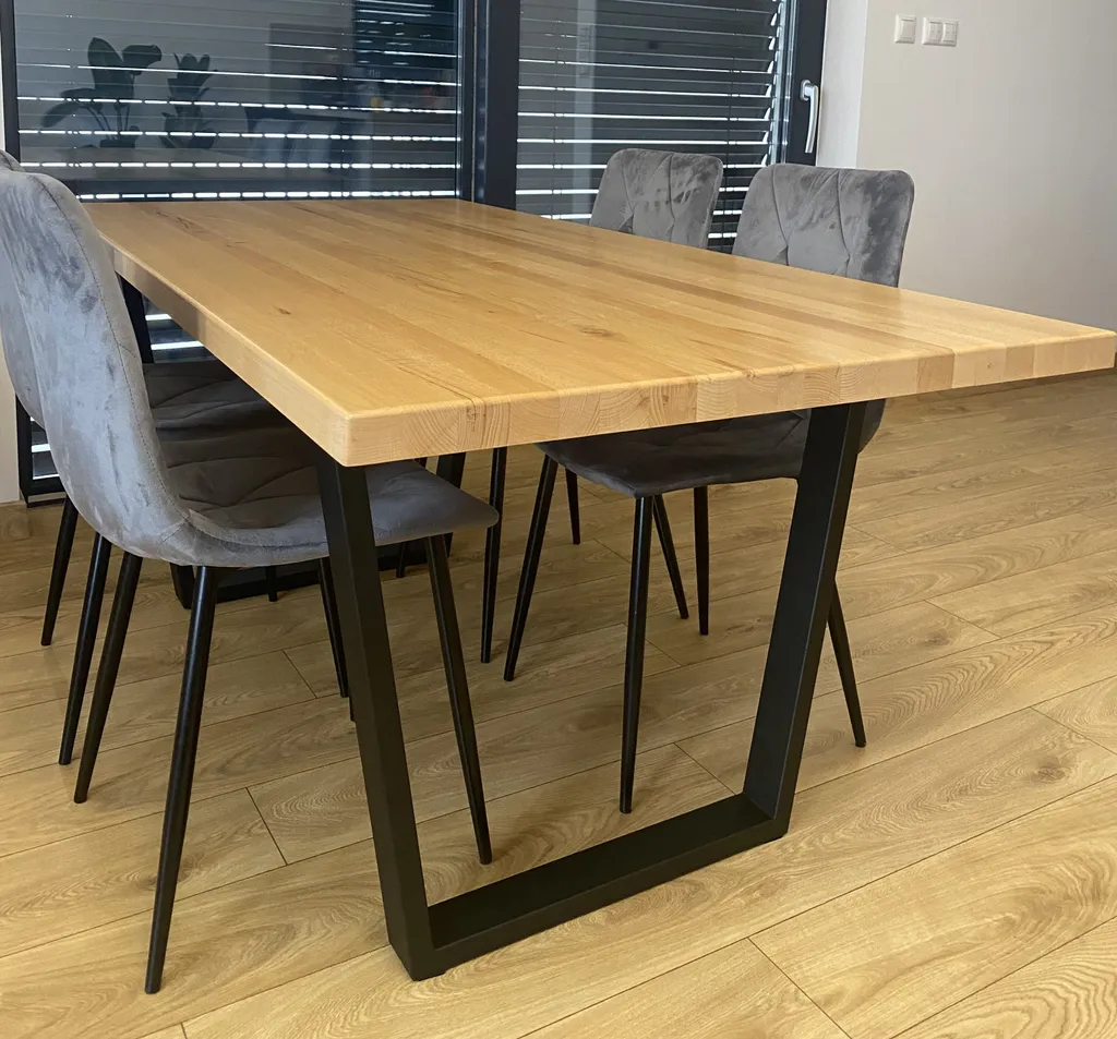 Coppia Gambe Tavolo Metallo 70cm per Scrivania - Nero Opaco Alta Tenuta - 8